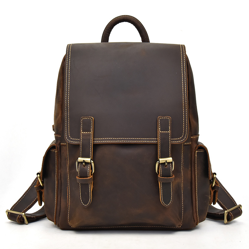 Crazy Horse Leather Backpack f - Leather Backpack Vintage 评论和价格