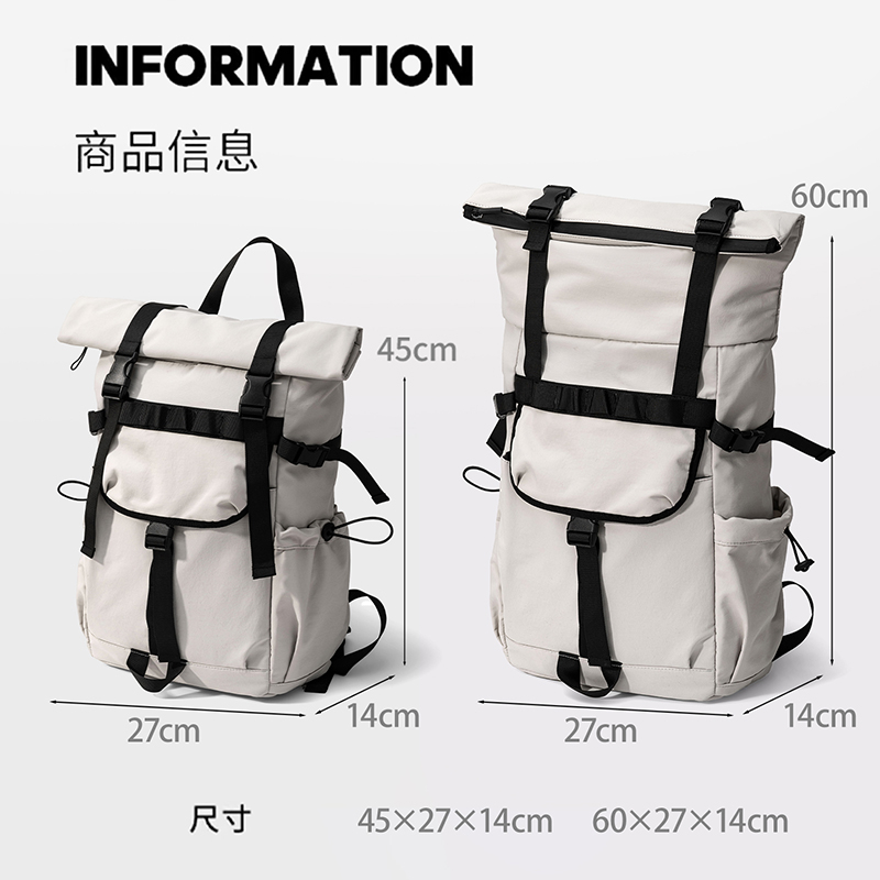 New Men's Roll Mouth Expandabl - Hiking Backpack Waterproof 评论和价格