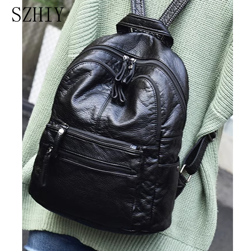 Washed Leather Backpack for Wo - Travel Backpack Anti Theft 评论和价格