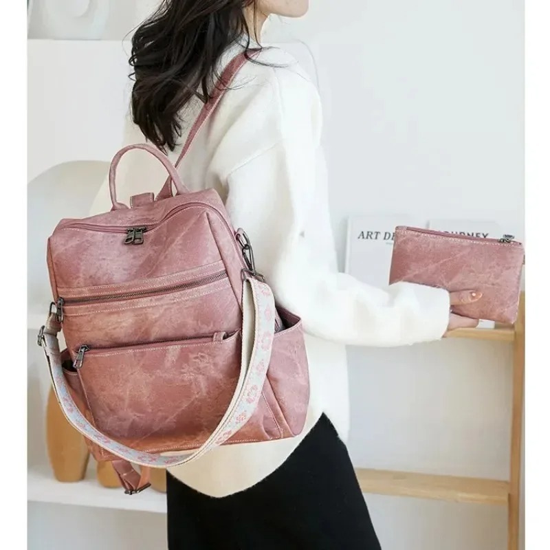 2026 New Women's PU Leather Wa - Travel Backpack Anti Theft 评论和价格
