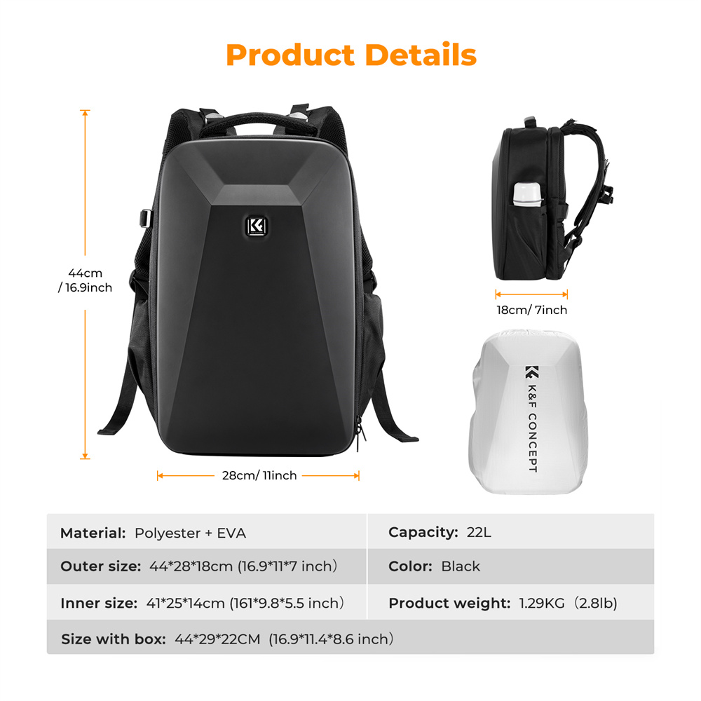 K&F CONCEPT Large Capacity Cam - Rain Cover Backpack 评论和价格