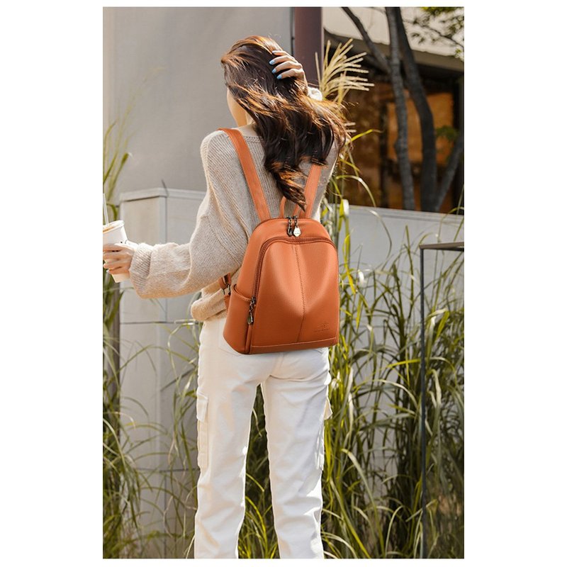 New Korean Soft pu Leather Lar - Travel Backpack Anti Theft 评论和价格