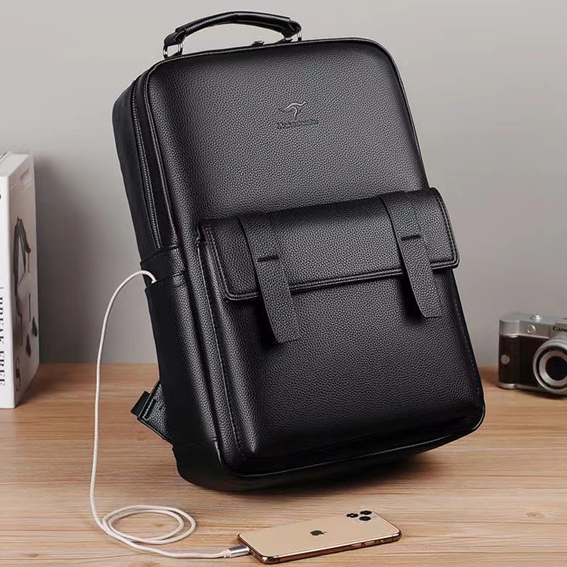 Men's luxury leather backpack  - Laptop Backpack 15.6 评论和价格